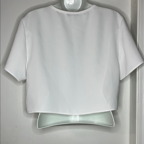 Lavender Brown White Boxy Crop T-Shirt - Picture 2 of 7